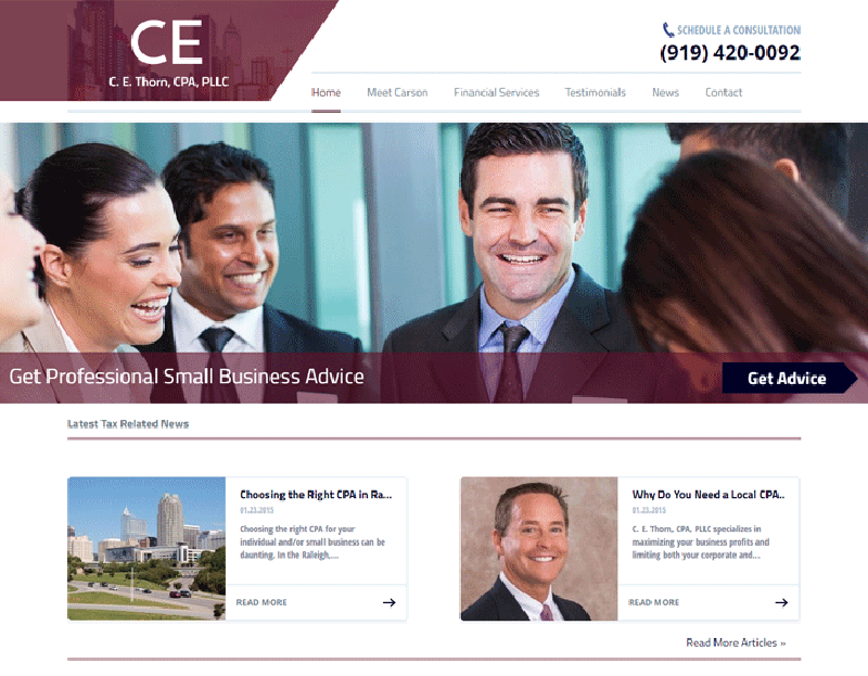 C. E. Thorn, CPA, PLLC CPA Web Design Raleigh