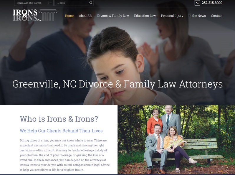 Irons & Irons, P.A. Divorce Lawyer Website