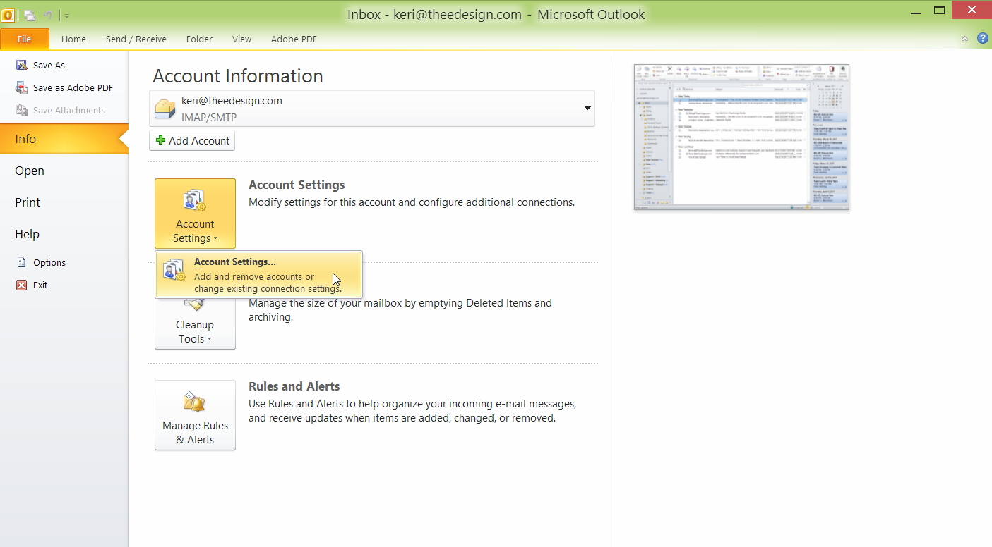unable to add email account in outlook 2016 win