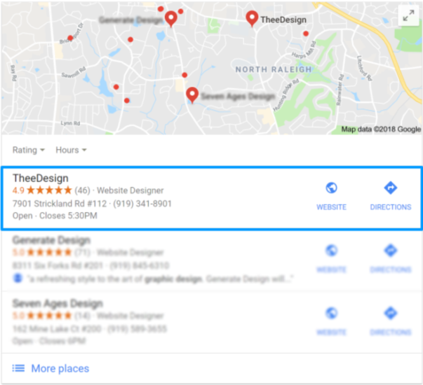 TheeDesign 1st in the Google 3 Pack