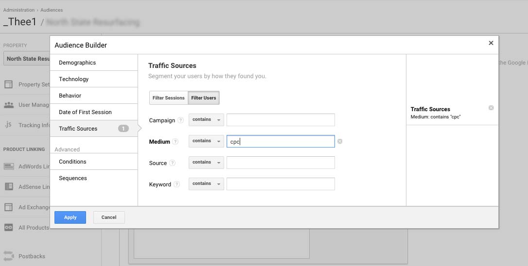 analytics audience builder
