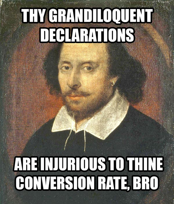grandiloquent declarations